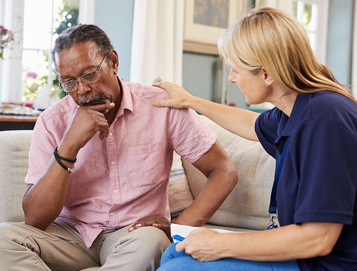 Older adult receiving care