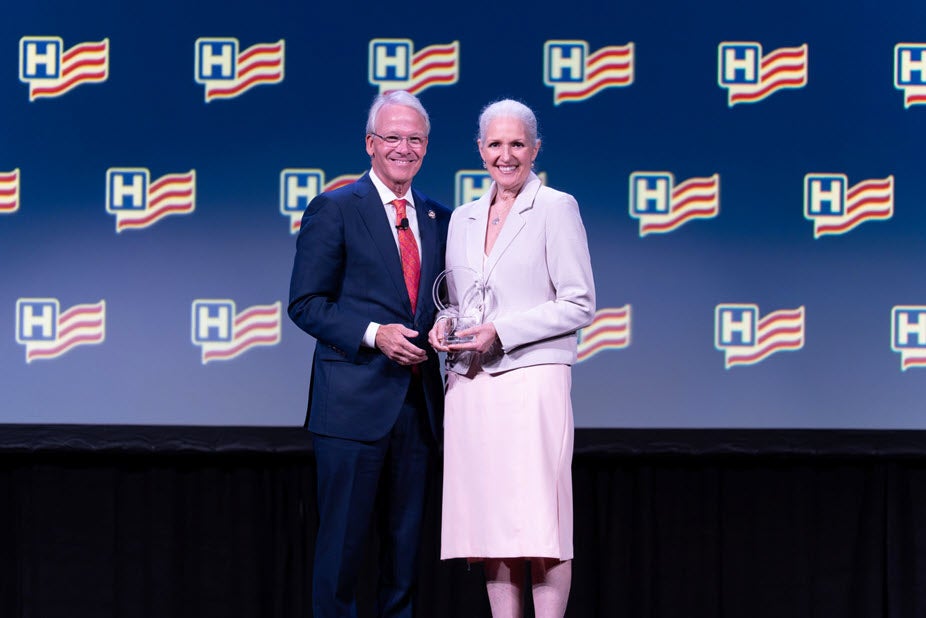 Erie County Medical Center accepts the Circle of Life Award at the 2026 AHA Leadership Summit.