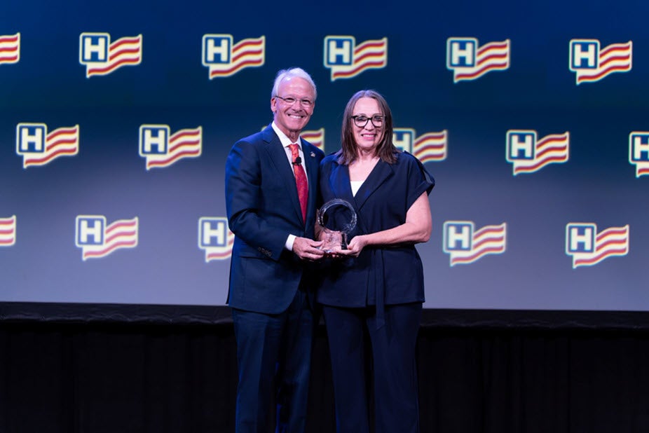 Orlando VA Healthcare System accepts the Circle of Life Award at the 2026 AHA Leadership Summit.