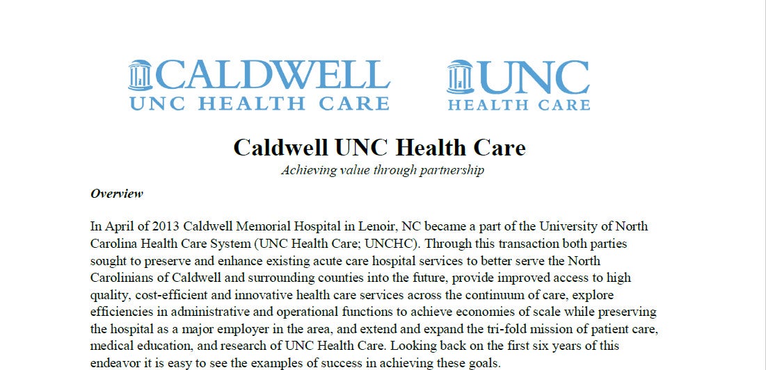 Caldwell UNC Health Care Feature Image