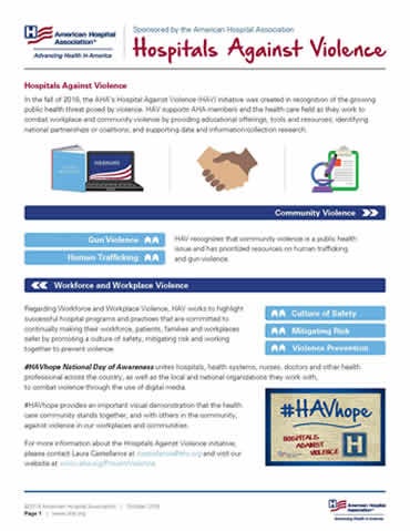 Hospitals Against Violence one-pager thumbnail