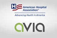 AHA and AVIA Form Strategic Alliance to Speed Digital Transformation. American Hospital Association logo and AVIA logo.