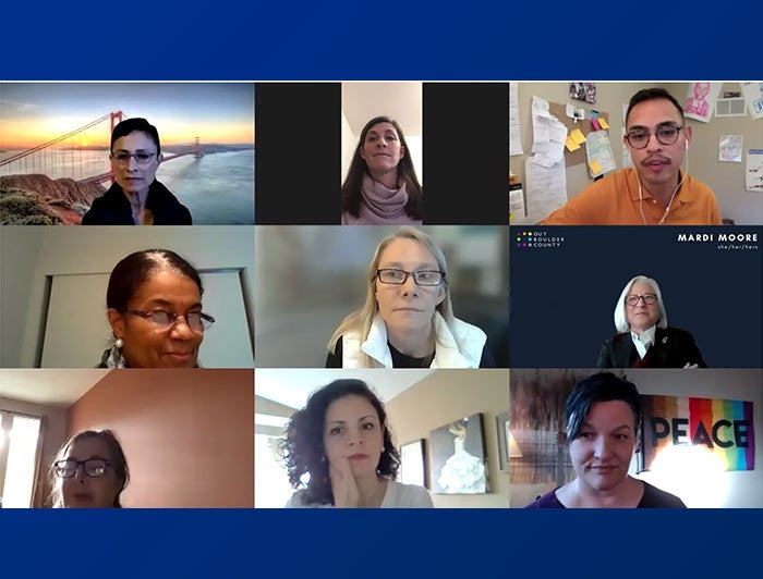screenshot of participants in Boulder Community Health video call
