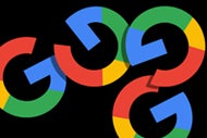 Google Learns Again: It’s Not Easy to Disrupt Health Care. Four Google logos rotating across a black field.