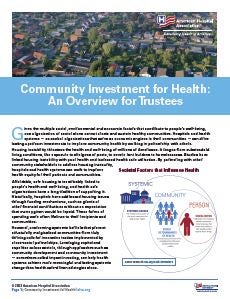 cover image for pdf, Community Investment for Health: An Overview for Trustees