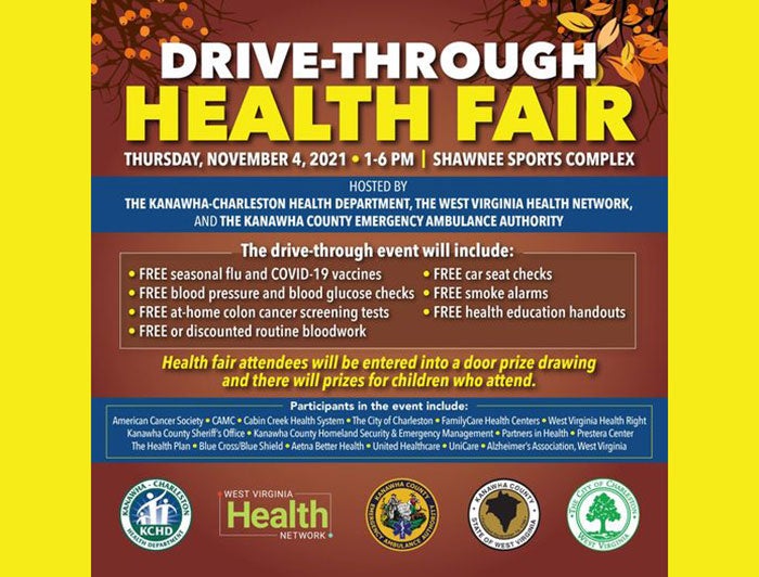 Drive-through health fair poster