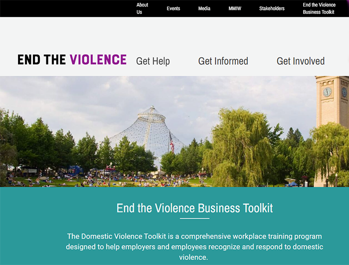 End the Violence toolkit website image
