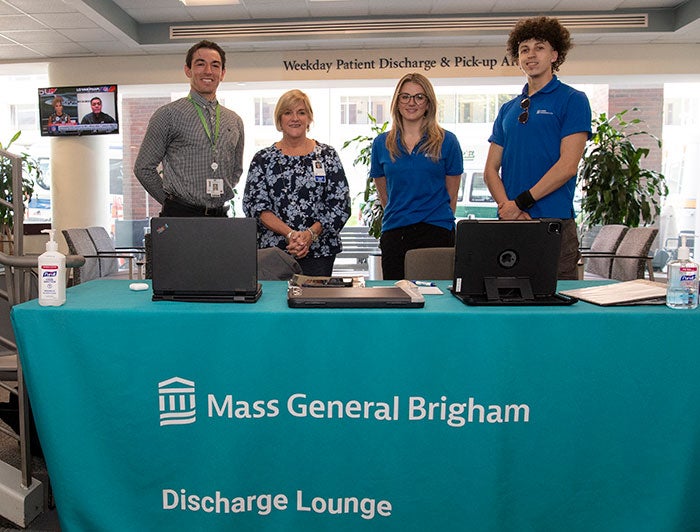 Mass General Brigham staff at the discharge lounge