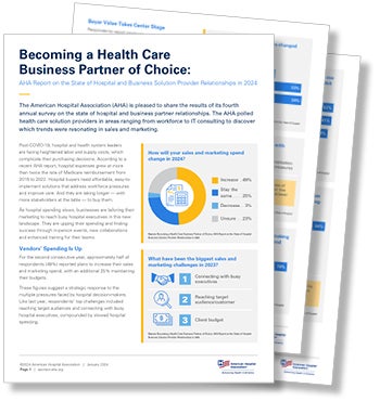 AHA Report on the State of Hospital and Business Solution Provider Relationships