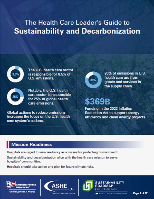 The Health Care Leader’s Guide to Sustainability and Decarbonization