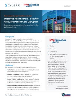 Cover Image: RWJ Barnabas Health Improves Healthcare IoT Security with Zero Patient Care Disruption