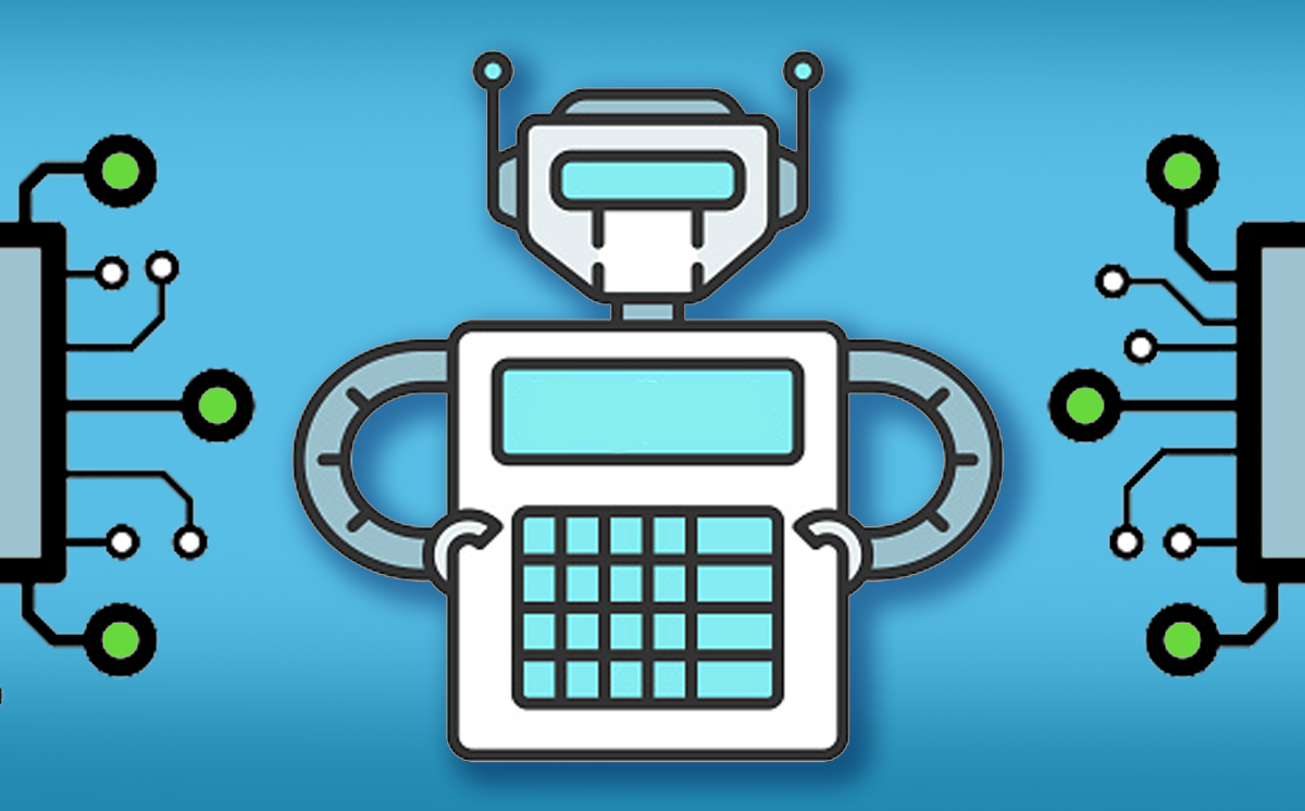 3 Ways AI Can Improve Revenue-Cycle Management. A robot with an adding machine for a body.