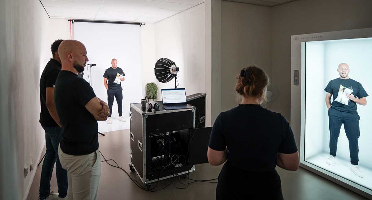 Can Spatial Computing Transform Care Delivery? Clinicians and technicians use the Holobox system to capture a hologram of the clinician for a virtual consultation with a patient.