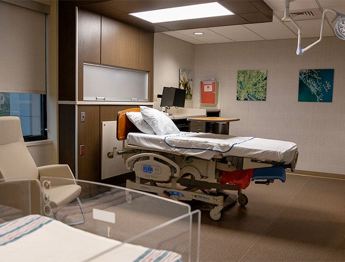 Norton Women's and Children's Hospital. Interior shot of a new birthing room