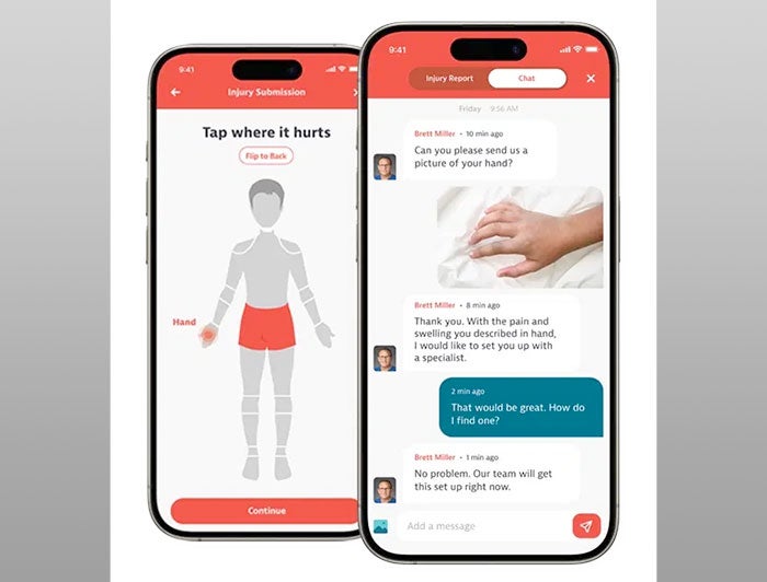 University of Kansas Health System. Hurt! app depicted on two cell phone screens