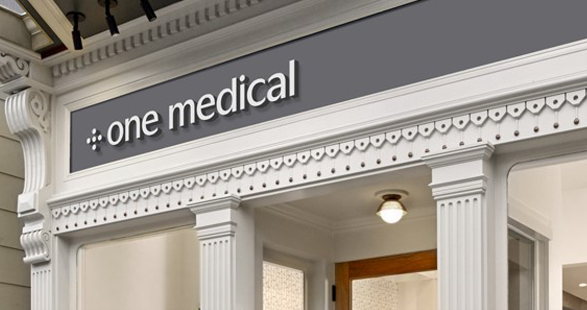 Will One Medical Change after Losing Google Contract? A One Medical columned storefront.