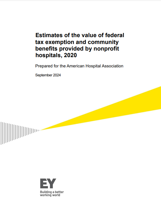 Estimates of the value of federal
tax exemption and community
benefits provided by nonprofit
hospitals, 2020 page 1.