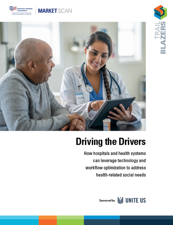 Cover of Driving the Drivers: How hospitals and health systems can leverage technology and workflow optimization to address health-related social needs