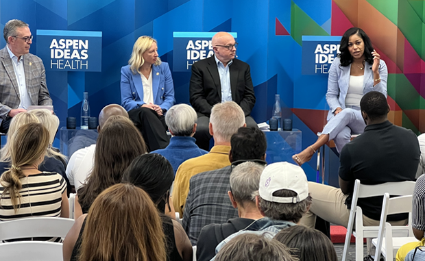 4 Takeaways from Aspen Ideas: Health Conference. Speakers sitting on stage at the Aspen Ideas: Health Conference.