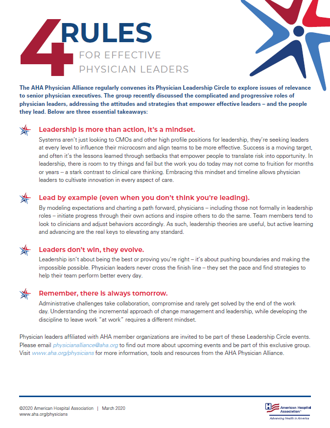 Four Rules for Effective Physician Leaders