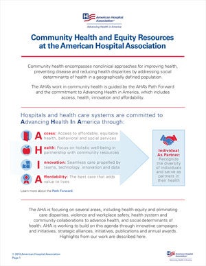 Community Health and Equity Resources at the American Hospital Association