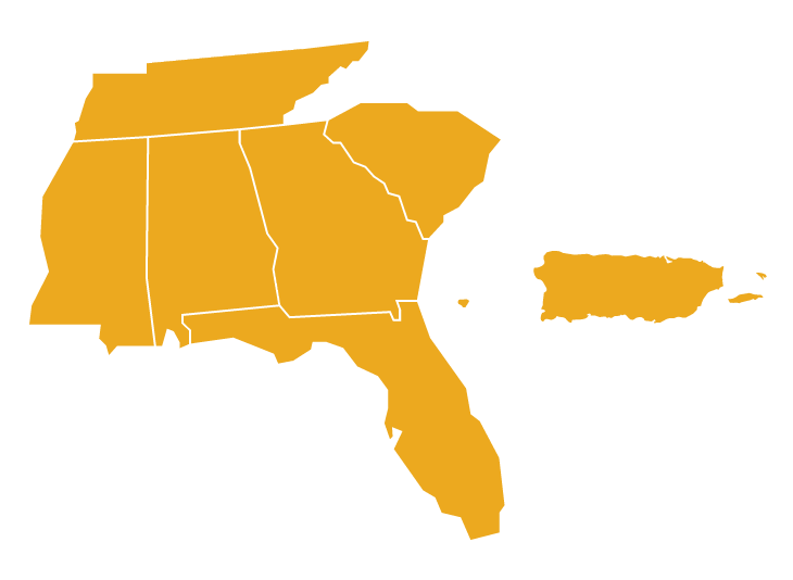 AHA Region Four map.