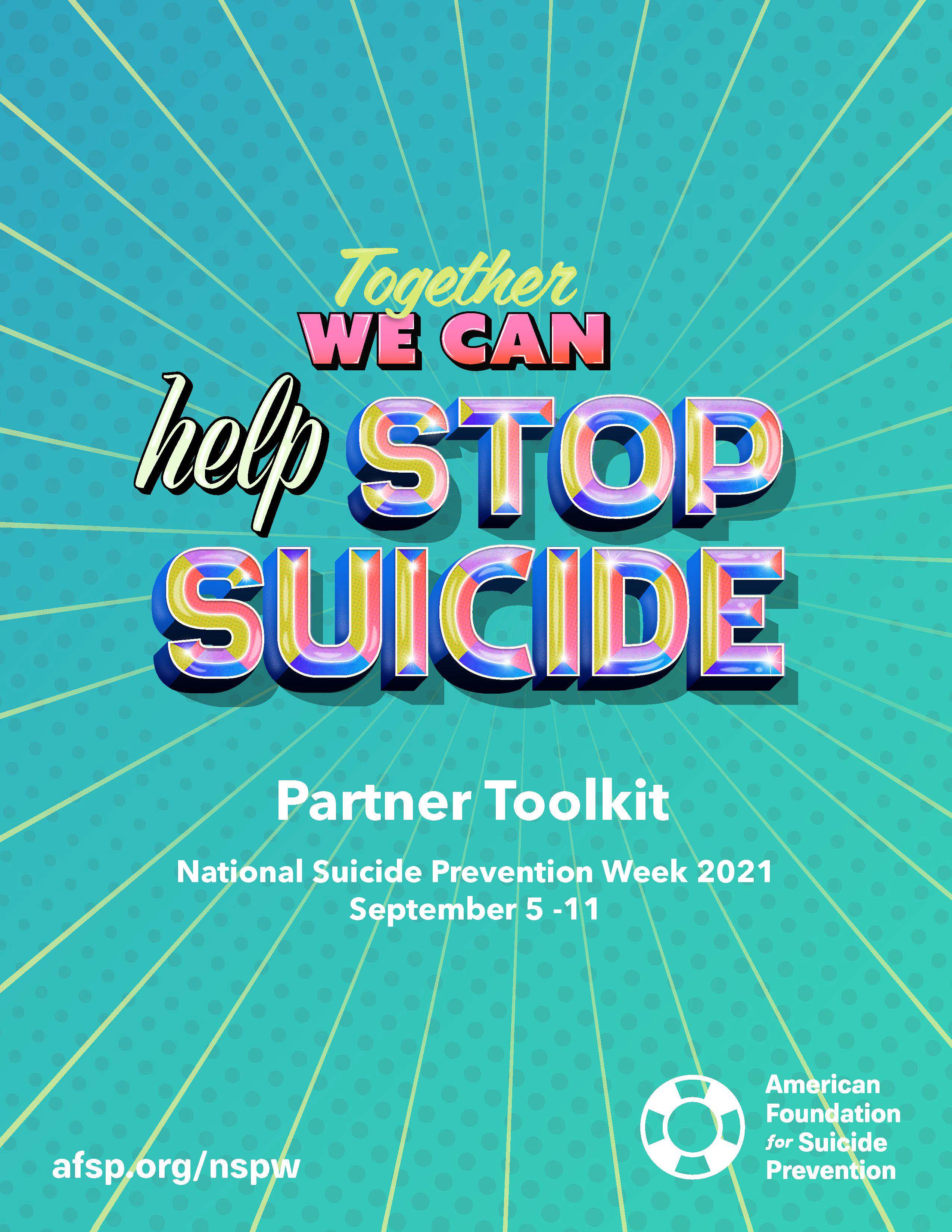 Together We Can Help Stop Suicide Partner Toolkit. National Prevention Week 2021. September 5-11.