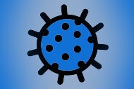 An icon of a coronavirus COVID-19 cell.