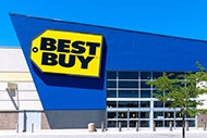 Best Buy logo on a retail store