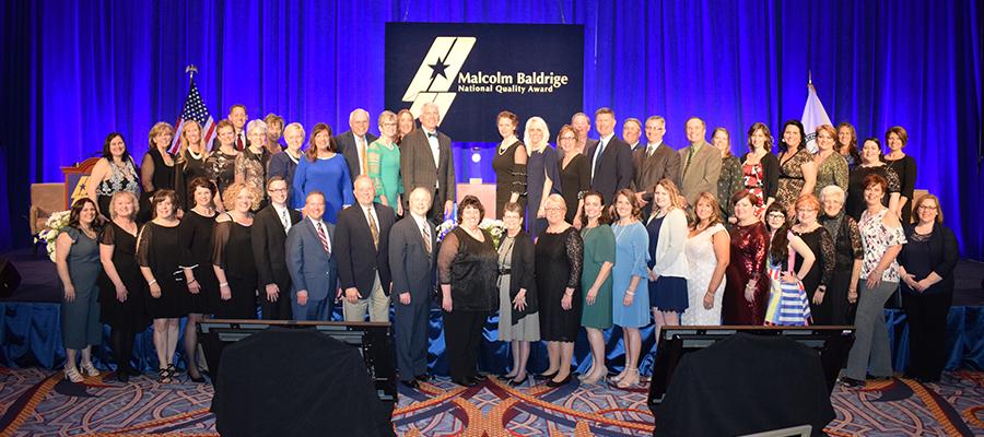 Memorial Hospital and Health Care Center at the awards ceremony for the 2018 Malcolm Baldrige National Quality Award.
