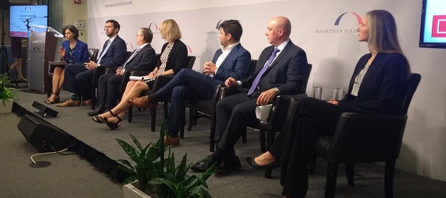 Image of panel at Bipartisan Policy Center event focused on surprise bills