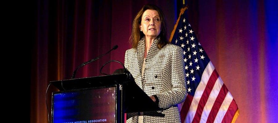 Joanne M. Conroy, M.D., CEO and president of Dartmouth Health and 2024 chair of the AHA Board of Trustees, at the Accelerating Health Equity conference