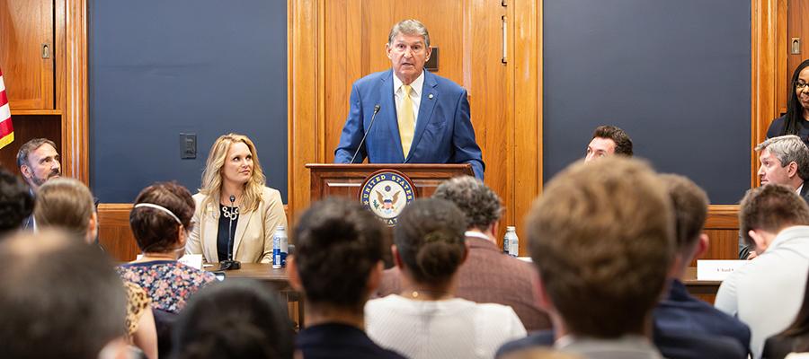 Joe Manchin at AHA's 2024 SAVE Act legislative briefing.