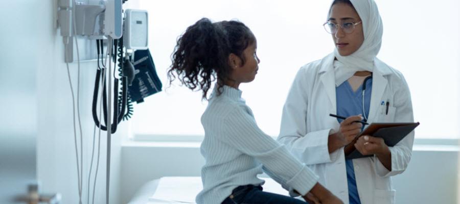 Image of doctor and child patient