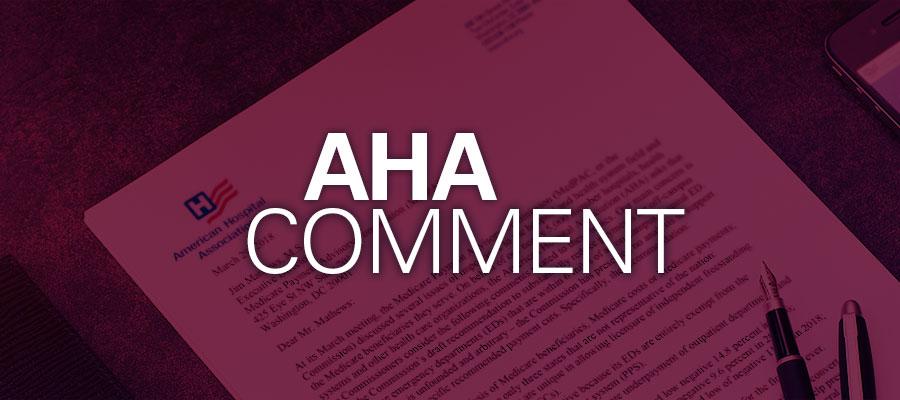 red background with white text that reads" AHA Comment"