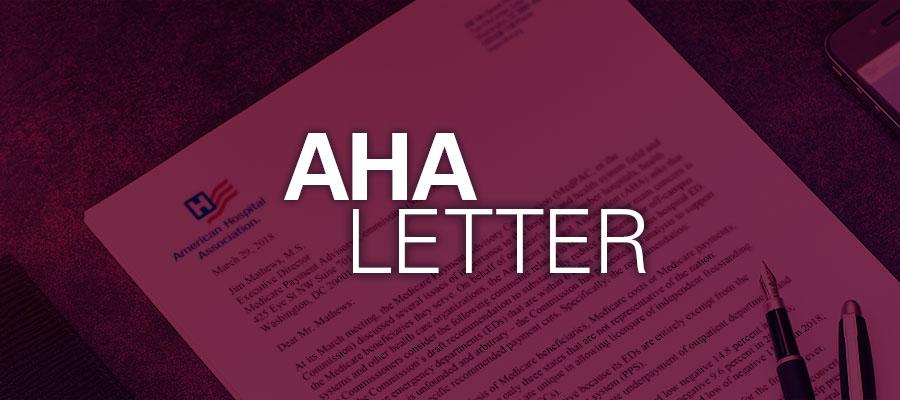 red background with white text that reads "AHA Letter"